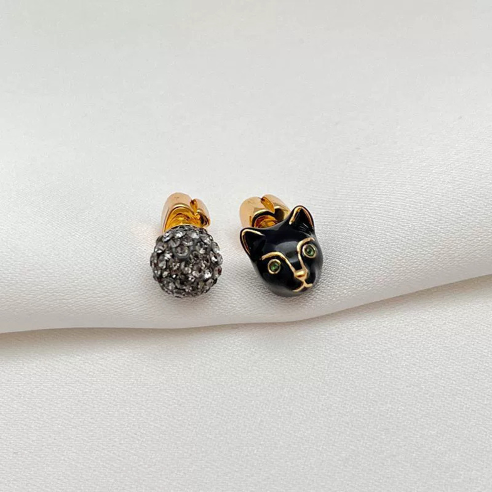 Kendra Scott Creative Rhinestone Puppy Ball Asymmetric Earrings